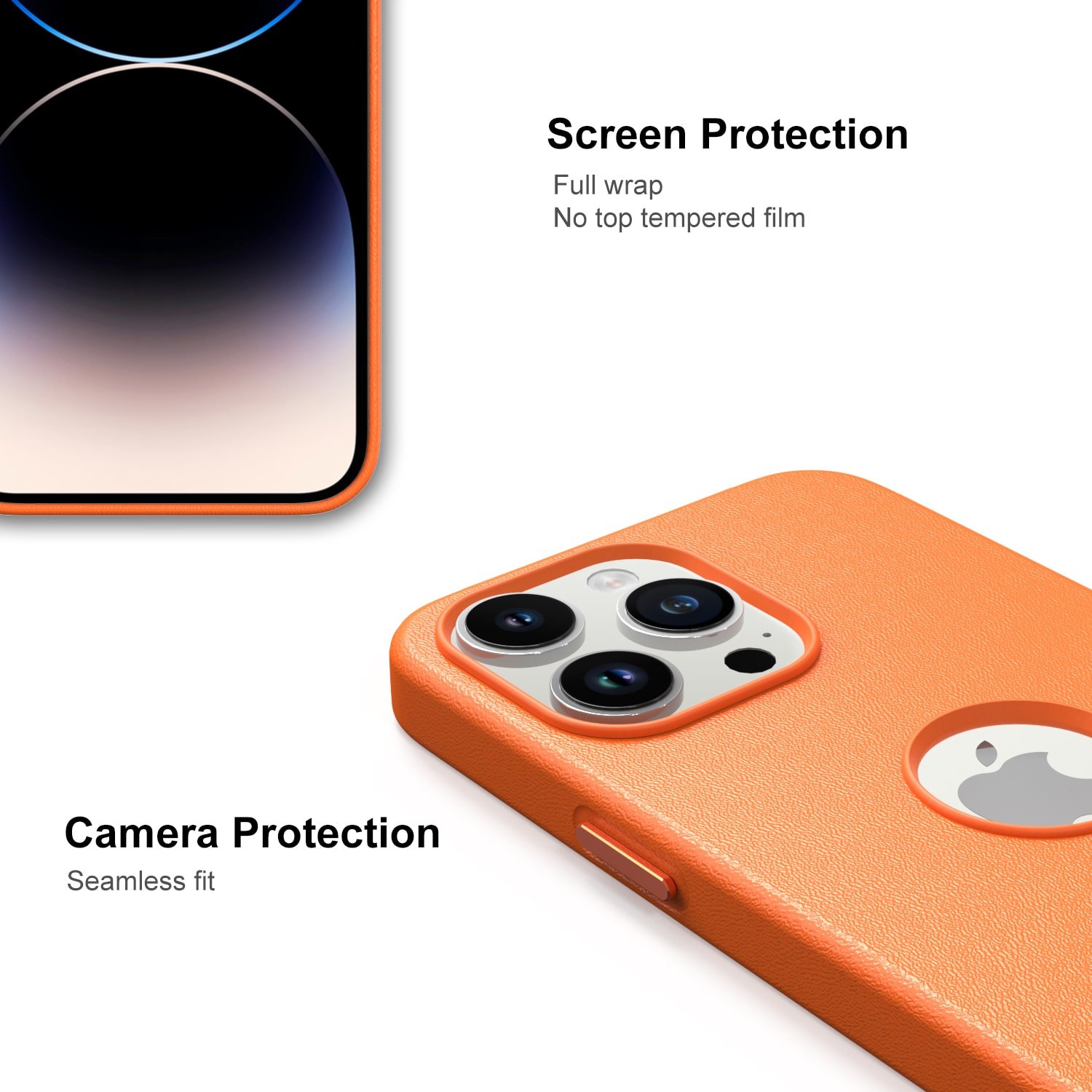 pu leather iphone case orange2