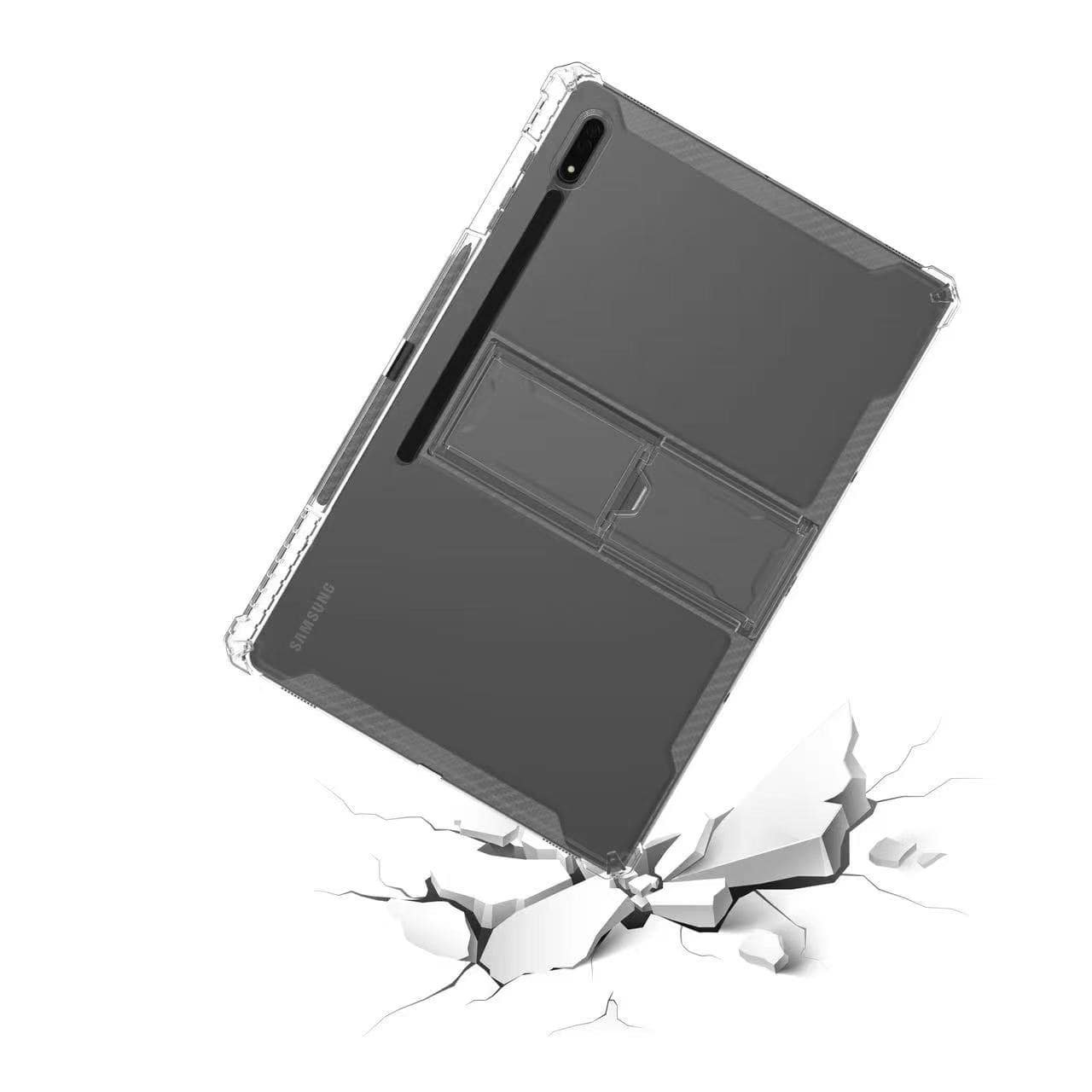 Clear Tablet Case with Kickstand Pencil Holder