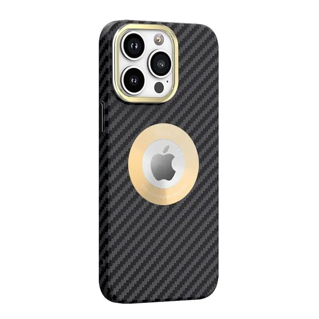 Angel Eyes Full Cover Carbon Fiber Magnetic Back Phone Case