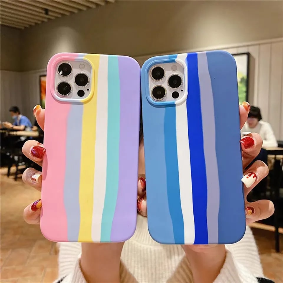 Rainbow Stripes Protective Phone Case