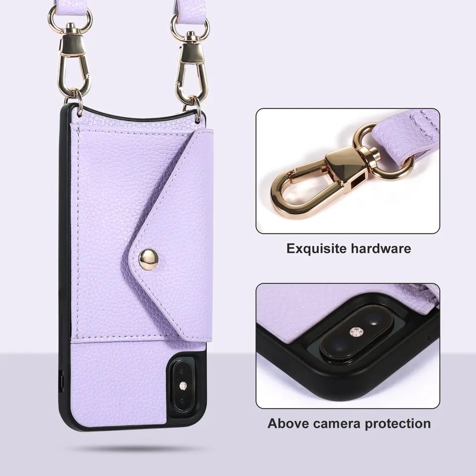 Crossbody Wallet Phone Case With Lanyard