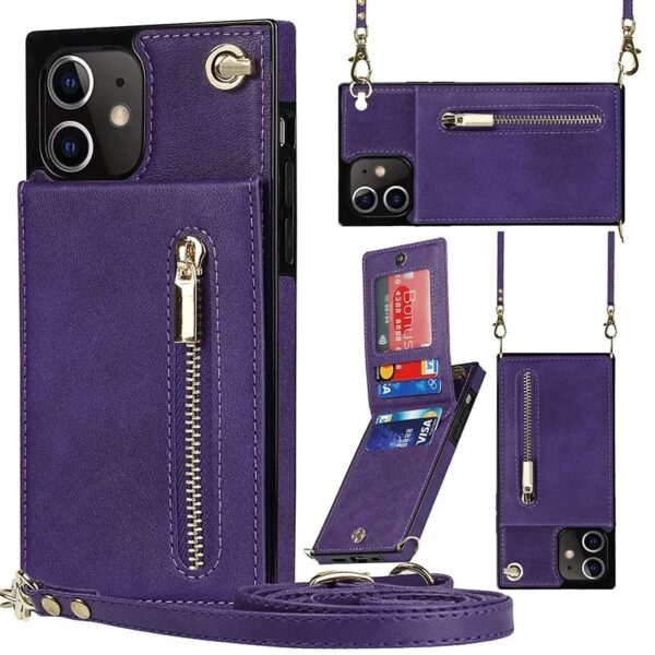 Capa de telemóvel quadrada para carteira
