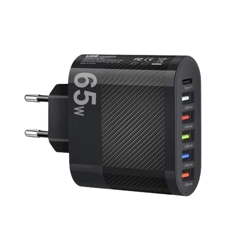65W phone adpter with 6 ports