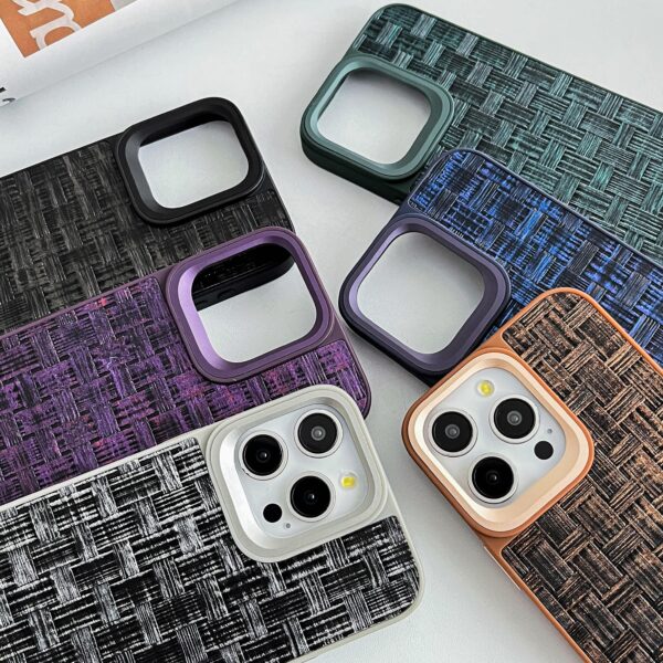 geweven stro mat ontwerp iphone case