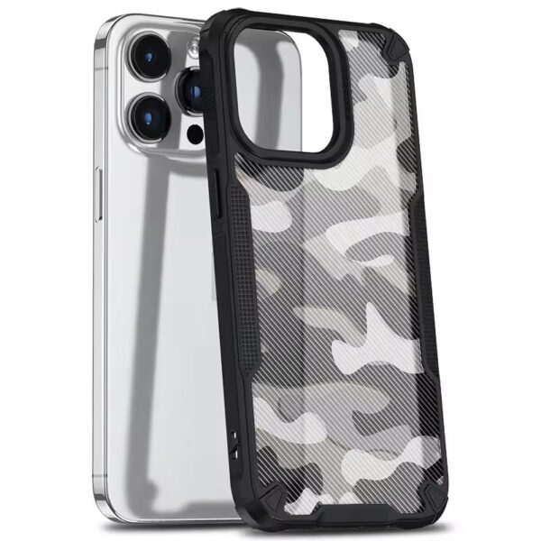 armor camouflage hard phone case black