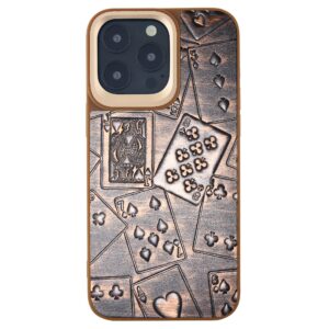 poker pattern leather case gloden
