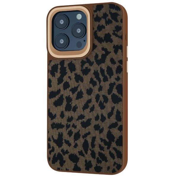 TPU with fabric leopard case gold