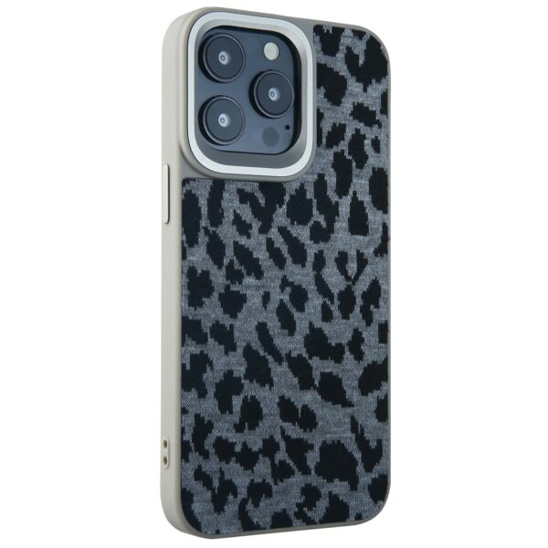 TPU with fabric leopard case silver