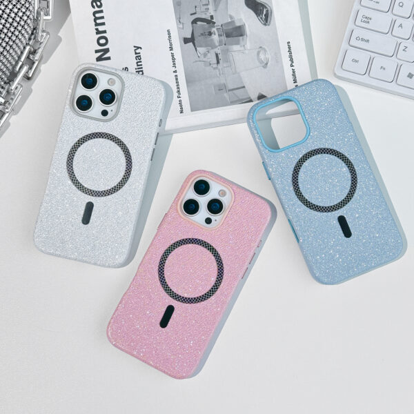 Pearlescent Leather Magnetic Phone Case - Image 2