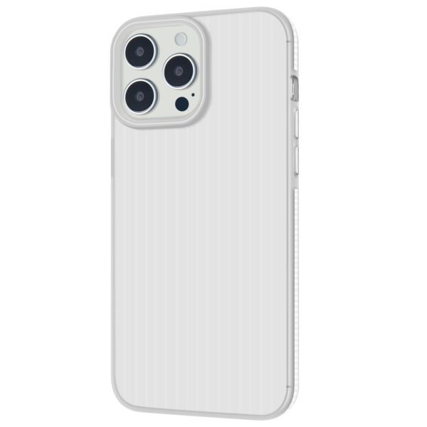 Capa traseira ondulada transparente mate para iPhone branco