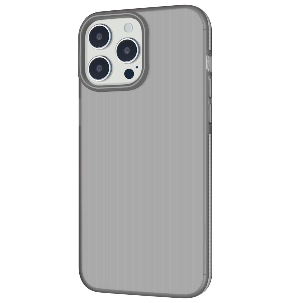 Corrugated Matte Clear Back Cover For iPhone grey