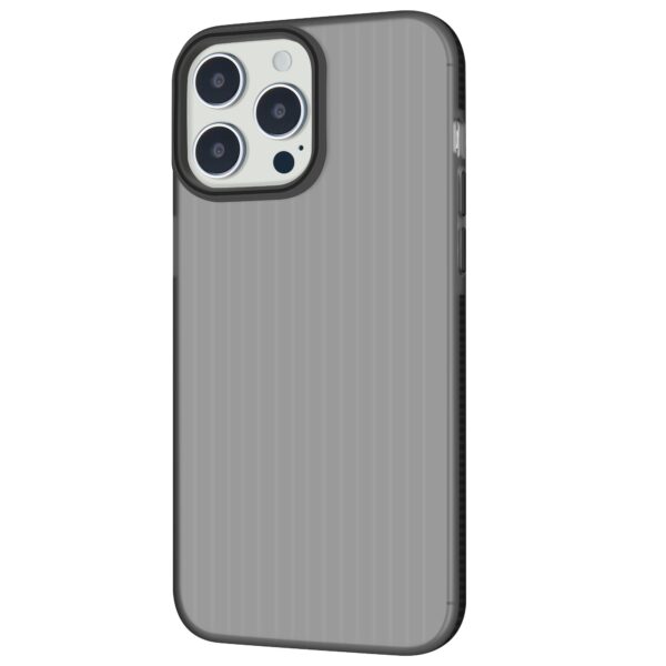 Corrugated Matte Clear Back Cover For iPhone deep grey