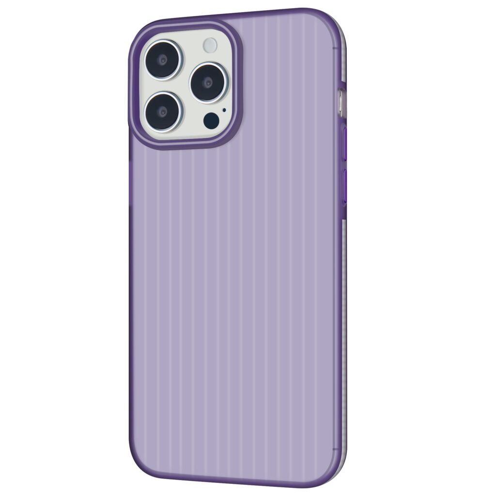 Corrugated Matte Clear Back Cover For iPhone purple