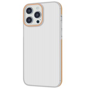 Ondulato Matte Clear Back Cover per iPhone bianco arancione