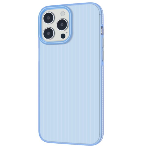 Corrugated Matte Clear Back Cover For iPhone light blue