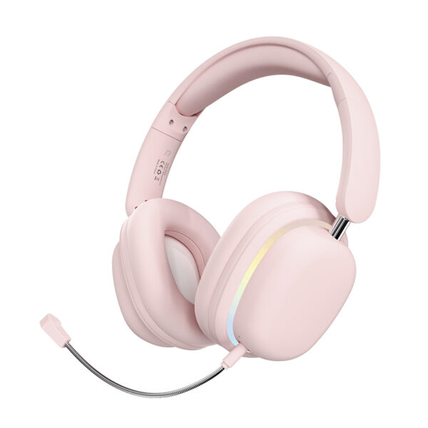 Casque de jeu sans fil Casque rose